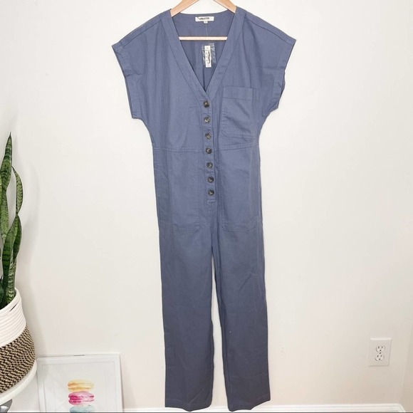 Madewell Cap-Sleeve Jumpsuit in sunfaded indigo XXS - Picture 3 of 10